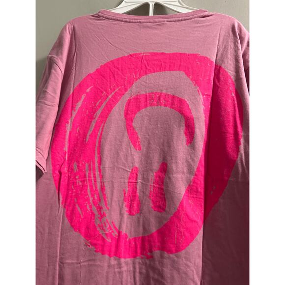🔴One Teaspoon Pink SMILEY ORGANIC UNISEX TEE size‎ Small - Picture 6 of 7